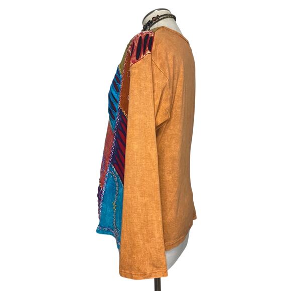 Rising International Colorful Hippie Boho Embroidery Patchwork Long Sleeve - Picture 9 of 12